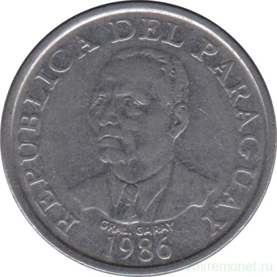 Монета. Парагвай. 10 гуарани 1986 год.