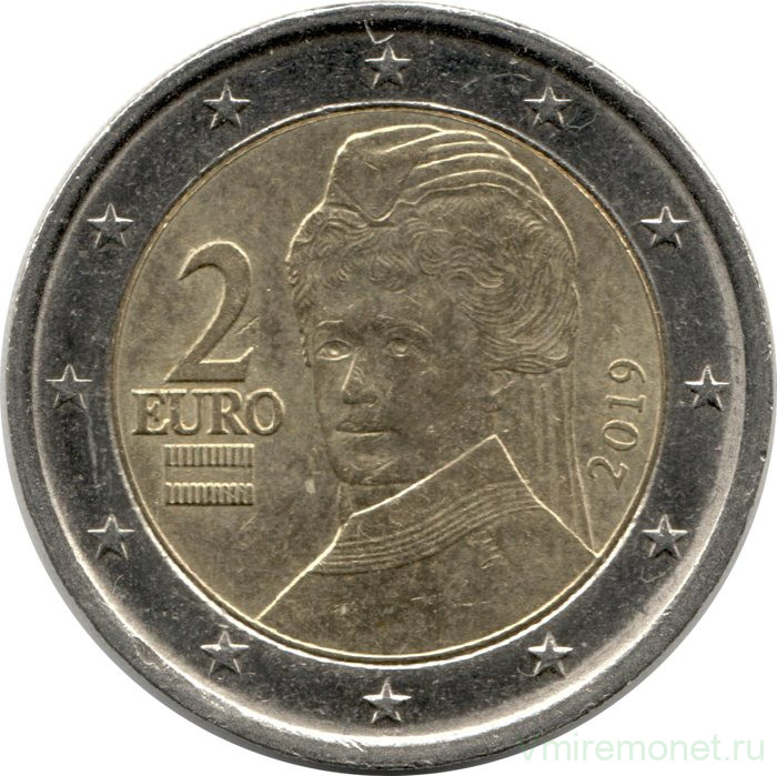 Монета. Австрия. 2 евро 2019 год.