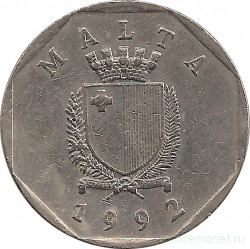 Монета. Мальта. 50 центов 1992 год.