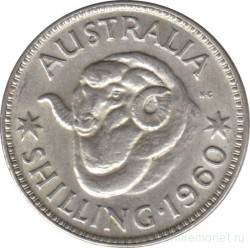 Монета. Австралия. 1 шиллинг 1960 год.