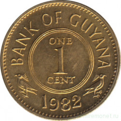 Монета. Гайана. 1 цент 1982 год.