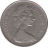 Монета. Великобритания. 10 пенсов 1969 год. ав.