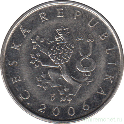 Монета. Чехия. 1 крона 2006 год.
