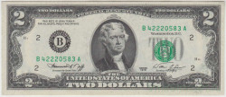 Банкнота. США. 2 доллара 1976 год. Серия B. Тип 461.