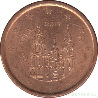 Монета. Испания. 1 цент 2012 год.