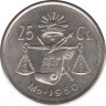 Монета. Мексика. 25 сентаво 1950 год. ав.