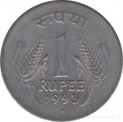 Монета. Индия. 1 рупия 1993 год.