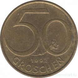 Монета. Австрия. 50 грошей 1992 год.