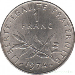Монета. Франция. 1 франк 1974 год.