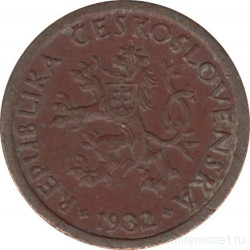 Монета. Чехословакия. 10 геллеров 1932 год.