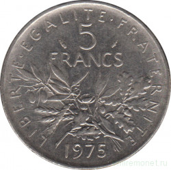 Монета. Франция. 5 франков 1975 год.