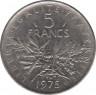 Монета. Франция. 5 франков 1975 год. ав.
