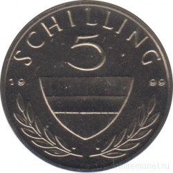 Монета. Австрия. 5 шиллингов 1999 год.
