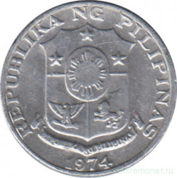 Монета. Филиппины. 1 сентимо 1974 год.