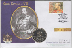 Монета. Гибралтар. 1 крона 1993 год. Саксен-Кобургская династия - Король Эдуард VII. В конверте.