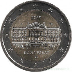 Монета. Германия. 2 евро 2019 год. 70 лет Бундесрату (F).