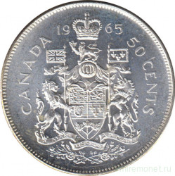 Монета. Канада. 50 центов 1965 год.