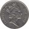 Монета. Фиджи. 10 центов 1996 год. ав.