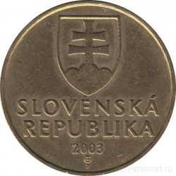 Монета. Словакия. 10 крон 2003 год.