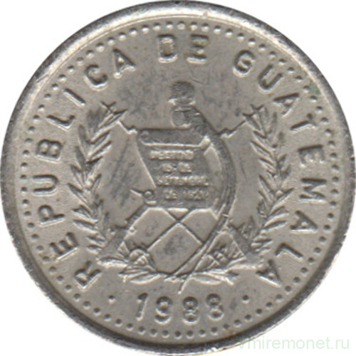 Монета. Гватемала. 5 сентаво 1988 год.