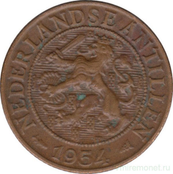 Монета. Нидерландские Антильские острова. 1 цент 1954 год.