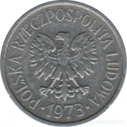 Монета. Польша. 20 грошей 1973 год. Со знаком монетного двора.