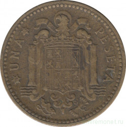 Монета. Испания. 1 песета 1952 (1947) год.