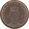 Монета. Нидерландские Антильские острова. 1 цент 1971 год. ав.