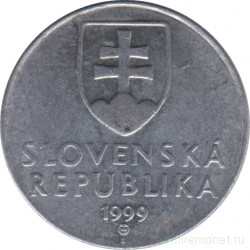 Монета. Словакия. 20 геллеров 1999 год.