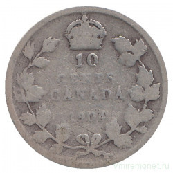 Монета. Канада. 10 центов 1904 год.