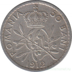 Монета. Румыния. 50 бань 1912 год.