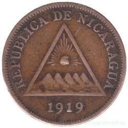 Монета. Никарагуа. 1 сентаво 1919 год.