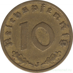 Монета. Германия. Третий Рейх. 10 рейхспфеннигов 1937 год. Монетный двор - Гамбург (J).