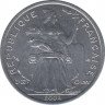 Монета. Французская Полинезия. 1 франк 2004 год. ав.