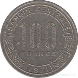 Монета. Конго. 100 франков 1971 год.