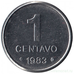 Монета. Бразилия. 1 сентаво 1983 год.