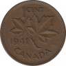 Монета. Канада. 1 цент 1941 год. ав.
