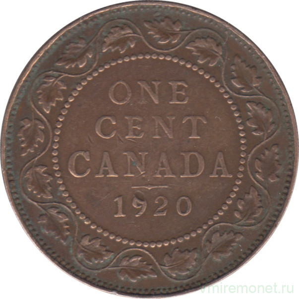 Монета. Канада. 1 цент 1920 год.