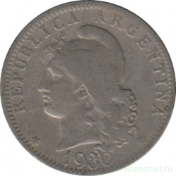 Монета. Аргентина. 20 сентаво 1930 год.