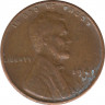 Монета. США. 1 цент 1949 год. Монетный двор S. ав.