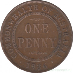Монета. Австралия. 1 пенни 1936 год.