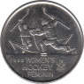 Монета. Канада. 25 центов 2009 год. Победа женской сборной по хоккею на олимпиаде в Солт-Лэйк-Сити 2002. ав.