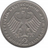 Монета. ФРГ. 2 марки 1984 год. Курт Шумахер. Монетный двор - Мюнхен (D). рев.