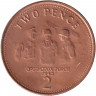 Монета. Гибралтар. 2 пенса 2007 год.