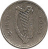 Аверс. Монета. Ирландия. 10 пенсов 1994 год.