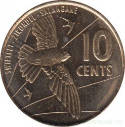 Монета. Сейшельские острова. 10 центов 2016 год.