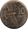 Монета. Сейшельские острова. 10 центов 2016 год. рев.