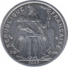 Монета. Французская Полинезия. 1 франк 2003 год. ав.