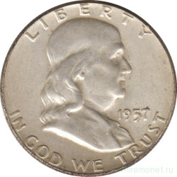 Монета. США. 50 центов 1957 год. Франклин.