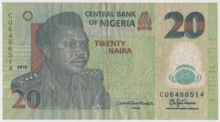 Банкнота. Нигерия. 20 найр 2015 год.